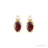 Sapphire Row Natural Gemstone Accented Bezel Earrings - Mozambique Garnet, 14K Yellow Gold, 5 x 3 mm (view 2)