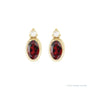 Sapphire Row Natural Gemstone Accented Bezel Earrings - Mozambique Garnet, 14K Yellow Gold, 5 x 3 mm (view 2)