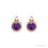 Sapphire Row Natural Gemstone Accented Bezel Earrings - Amethyst, 14K Rose Gold, 4 mm (view 2)