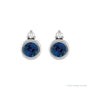 Sapphire Row Natural Gemstone Accented Bezel Earrings - Blue Sapphire, Platinum, 4 mm (view 2)