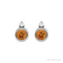 Sapphire Row Natural Gemstone Accented Bezel Earrings - Citrine, 14K White Gold, 4 mm (view 2)