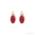 Sapphire Row Natural Gemstone Accented Bezel Earrings - Ruby, 14K Rose Gold, 5 x 3 mm (view 2)