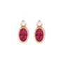 Sapphire Row Natural Gemstone Accented Bezel Earrings - Ruby, 14K Rose Gold, 5 x 3 mm (view 2)