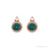 Sapphire Row Lab-Grown Gemstone Accented Bezel Earrings - Alexandrite, 14K Rose Gold, 4 mm (view 2)