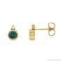 Sapphire Row Lab-Grown Gemstone Accented Bezel Earrings - Alexandrite, 14K Yellow Gold, 4 mm