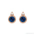 Sapphire Row Lab-Grown Gemstone Accented Bezel Earrings - Blue Sapphire, 14K Rose Gold, 4 mm (view 2)