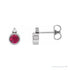 Sapphire Row Lab-Grown Gemstone Accented Bezel Earrings - Ruby, Platinum, 4 mm