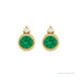 Sapphire Row Lab-Grown Gemstone Accented Bezel Earrings - Emerald, 14K Yellow Gold, 4 mm (view 2)