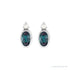 Sapphire Row Lab-Grown Gemstone Accented Bezel Earrings - Alexandrite, Platinum, 5 x 3 mm (view 2)