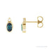 Sapphire Row Lab-Grown Gemstone Accented Bezel Earrings - Alexandrite, 14K Yellow Gold, 5 x 3 mm