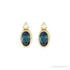 Sapphire Row Lab-Grown Gemstone Accented Bezel Earrings - Alexandrite, 14K Yellow Gold, 5 x 3 mm (view 2)