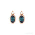 Sapphire Row Lab-Grown Gemstone Accented Bezel Earrings - Alexandrite, 14K Rose Gold, 5 x 3 mm (view 2)