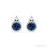 Sapphire Row Lab-Grown Gemstone Accented Bezel Earrings - Blue Sapphire, 14K White Gold, 4 mm (view 2)