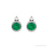 Sapphire Row Lab-Grown Gemstone Accented Bezel Earrings - Emerald, Platinum, 4 mm (view 2)