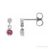 Sapphire Row Natural Gemstone Two-Stone Bezel Earrings - Pink Tourmaline, Platinum