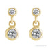 Sapphire Row Natural Gemstone Two-Stone Bezel Earrings - White Sapphire, 14K Yellow Gold (view 2)