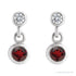 Sapphire Row Natural Gemstone Two-Stone Bezel Earrings - Mozambique Garnet, Platinum (view 2)