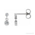 Sapphire Row Natural Gemstone Two-Stone Bezel Earrings - White Sapphire, 14K White Gold