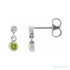 Sapphire Row Natural Gemstone Two-Stone Bezel Earrings - Peridot, 14K White Gold