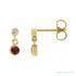 Sapphire Row Natural Gemstone Two-Stone Bezel Earrings - Mozambique Garnet, 14K Yellow Gold