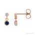 Sapphire Row Natural Gemstone Two-Stone Bezel Earrings - Blue Sapphire, 14K Rose Gold