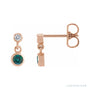 Sapphire Row Lab-Grown Gemstone Two-Stone Bezel Earrings - Alexandrite, 14K Rose Gold