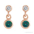 Sapphire Row Lab-Grown Gemstone Two-Stone Bezel Earrings - Alexandrite, 14K Rose Gold (view 2)