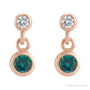 Sapphire Row Lab-Grown Gemstone Two-Stone Bezel Earrings - Alexandrite, 14K Rose Gold (view 2)