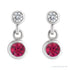 Sapphire Row Lab-Grown Gemstone Two-Stone Bezel Earrings - Ruby, 14K White Gold (view 2)
