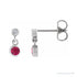 Sapphire Row Lab-Grown Gemstone Two-Stone Bezel Earrings - Ruby, Platinum