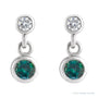 Sapphire Row Lab-Grown Gemstone Two-Stone Bezel Earrings - Alexandrite, 14K White Gold (view 2)