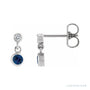 Sapphire Row Lab-Grown Gemstone Two-Stone Bezel Earrings - Blue Sapphire, Platinum