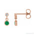 Sapphire Row Lab-Grown Gemstone Two-Stone Bezel Earrings - Emerald, 14K Rose Gold