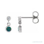 Sapphire Row Lab-Grown Gemstone Two-Stone Bezel Earrings - Alexandrite, Platinum