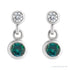 Sapphire Row Lab-Grown Gemstone Two-Stone Bezel Earrings - Alexandrite, Platinum (view 2)