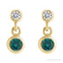 Sapphire Row Lab-Grown Gemstone Two-Stone Bezel Earrings - Alexandrite, 14K Yellow Gold (view 2)