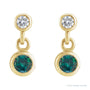 Sapphire Row Lab-Grown Gemstone Two-Stone Bezel Earrings - Alexandrite, 14K Yellow Gold (view 2)