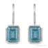 Sapphire Row Natural Gemstone Bezel Drop Earrings - Aquamarine, 14K White Gold (view 2)