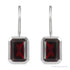 Sapphire Row Natural Gemstone Bezel Drop Earrings - Mozambique Garnet, Platinum (view 2)