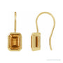Sapphire Row Natural Gemstone Bezel Drop Earrings - Citrine, 14K Yellow Gold
