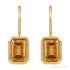 Sapphire Row Natural Gemstone Bezel Drop Earrings - Citrine, 14K Yellow Gold (view 2)