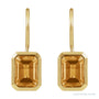 Sapphire Row Natural Gemstone Bezel Drop Earrings - Citrine, 14K Yellow Gold (view 2)