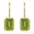 Sapphire Row Natural Gemstone Bezel Drop Earrings - Peridot, 14K Yellow Gold (view 2)