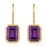 Sapphire Row Natural Gemstone Bezel Drop Earrings - Amethyst, 14K Yellow Gold (view 2)