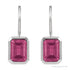 Sapphire Row Natural Gemstone Bezel Drop Earrings - Pink Tourmaline, Platinum (view 2)
