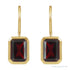 Sapphire Row Natural Gemstone Bezel Drop Earrings - Mozambique Garnet, 14K Yellow Gold (view 2)