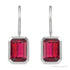 Sapphire Row Lab-Grown Gemstone Bezel Drop Earrings - Ruby, 14K White Gold (view 2)