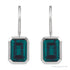 Sapphire Row Lab-Grown Gemstone Bezel Drop Earrings - Alexandrite, 14K White Gold (view 2)