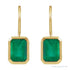 Sapphire Row Lab-Grown Gemstone Bezel Drop Earrings - Emerald, 14K Yellow Gold (view 2)