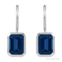 Sapphire Row Lab-Grown Gemstone Bezel Drop Earrings - Blue Sapphire, 14K White Gold (view 2)